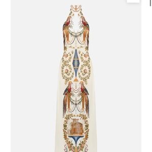 Elegant Cream Maxi Dress with Ornate Design